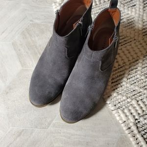 Lucky Brand Grey Suede Zip Booties